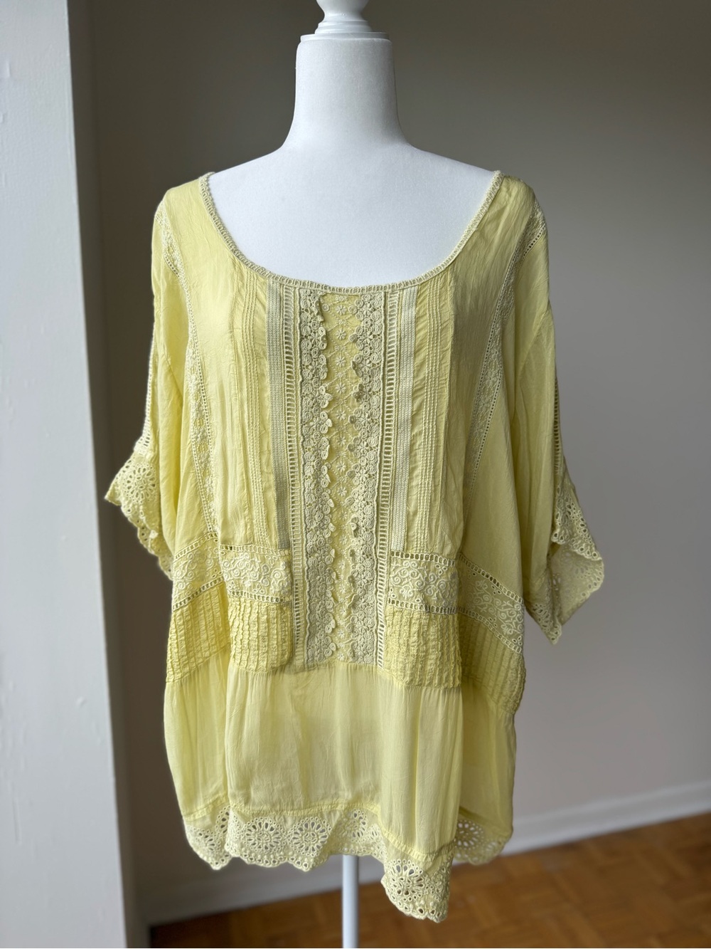 Johnny Was Blouse in Yellow Size 3XL